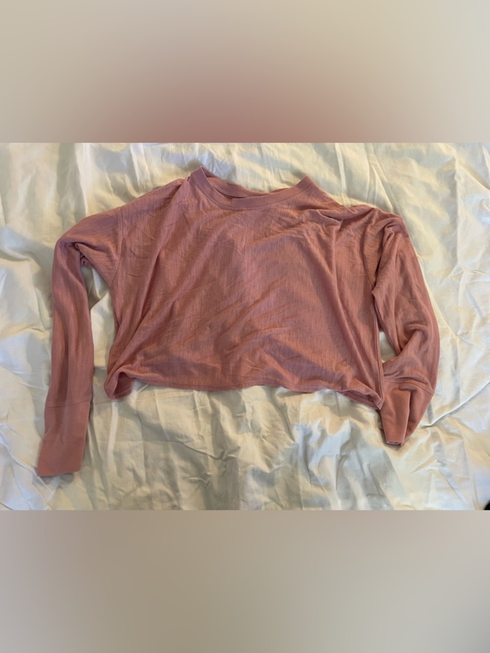 Lorna Jane Dusty Rose Ribbed Crop Top